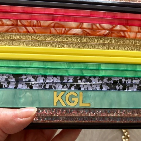 Kurt Geiger London Rainbow Party Envelope Clutch With Gold Chain - Picture 4 of 4